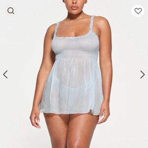 SKIMS Romance Smocked Mini Slip Dress